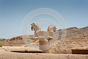 Figure of Homa the griffin bird in Persepolis Takht-e Jamshid