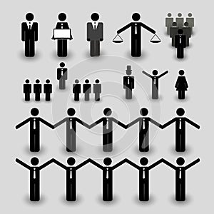 Figure Icons for Business and Team Work Concepts