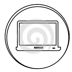 figure laptop emblem icon