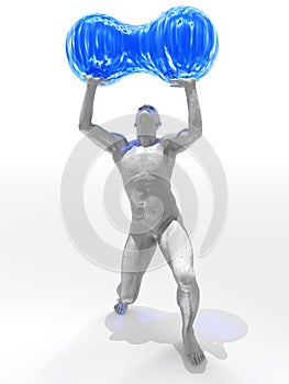 Figure lifting water weights
