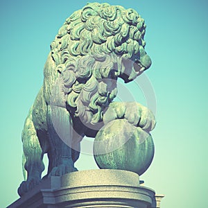 Figure of a lion in Stockholm photo