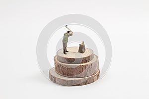 A figure of lumber worker with axe