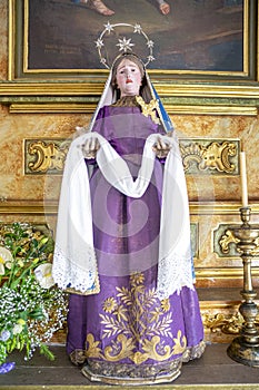 figure of Our Lady of Remedies inside the Mother Church of Colares Nossa Senhora da AssunÃ§Ã£o photo