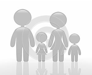 Figure of parents and children standing