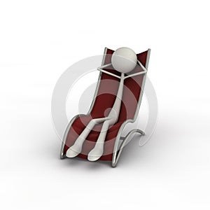 Figure relaxing on couch