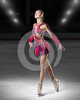 Figure skate on ice