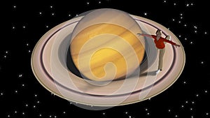 Figure skater on Saturn