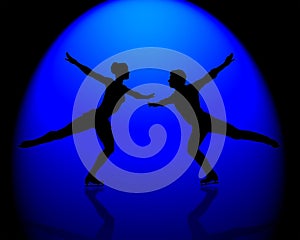Figure Skaters Blue Spotlight