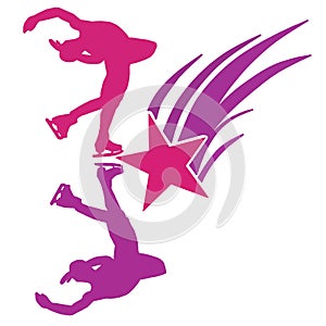Figure Skaters in Pink and Purple