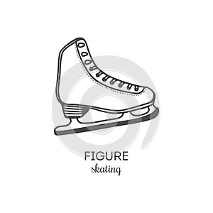 Figure skates vector illustration. Flat cartoon icon