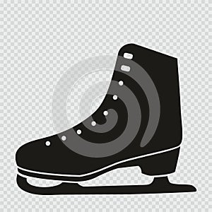 figure skating boot, black silhouette, vector symbol, eps.