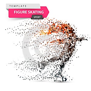 Figure skating - dot illustration. Sport template.