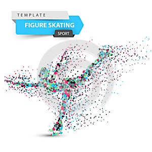 Figure skating - dot illustration. Sport template.