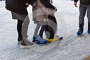 figure skating in januar winter afternoon