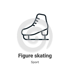 Figure skating outline vector icon. Thin line black figure skating icon, flat vector simple element illustration from editable