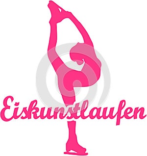 Figure Skating with silhouette and german word photo
