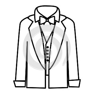 figure sticker shirt with bow tie and coat icon