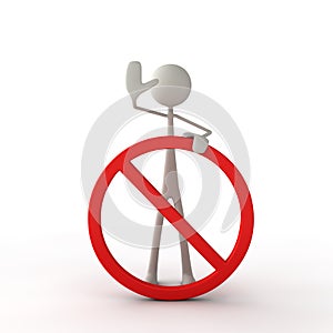 Figure with stop-sign