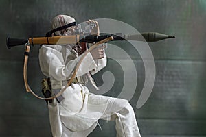 A Miniatur realistisch mann soldat ein Bild 