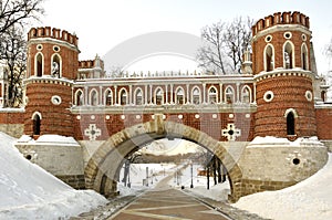 Figured bridge in Tsaritsyno , Moscow.