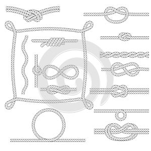 Figured rope frames, knots and corners