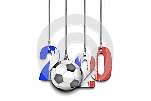 Figures 2020, soccer ball and France flag