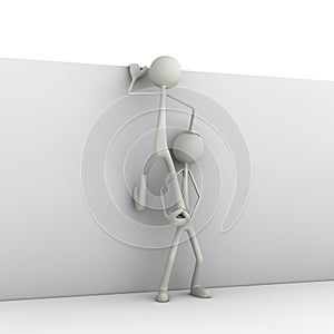 Figures climbing on wall