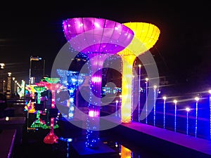Figures with colorful light photo