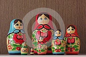 Figures of a colorful matryoshka