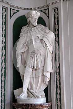 Figures of the legendary founders and patrons of the abbey, Green Hall in Amorbach Benedictine abbey, Germany photo