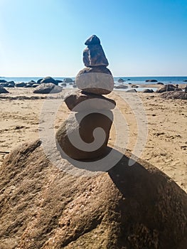 Figures made of stones on the beach