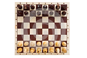 The figures are placed on the chessboard before the start of the