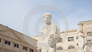 Figures of Praetorian or Shame fountain in Piazza Pretoria, 1554