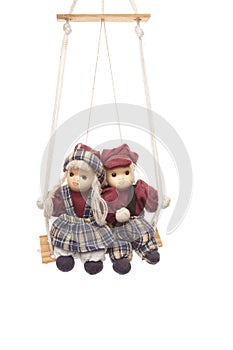 Figures on a swing valentine