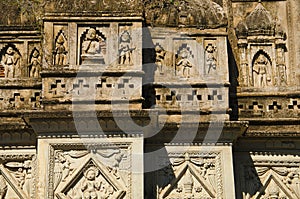Figures on the wall of the temple. Chhatarpur District. Madhya Pradesh. photo