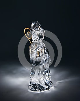 Figurine of an angel from crystal against