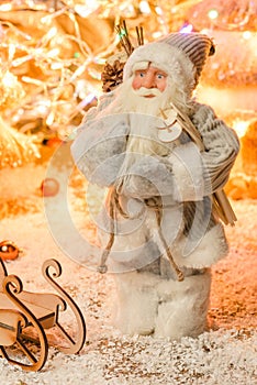 figurine Santa Claus for Christmas Cards with selective focus