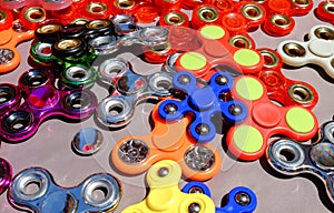 Fiidget spinners for sale at local street market