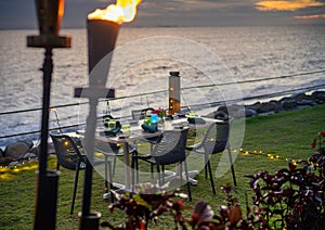 Tiki Torch at Sunset