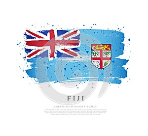 Fiji flag. Brush strokes are drawn by hand. Independence Day