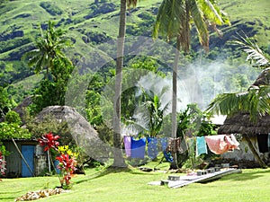 Fiji - traditional houses - bure at the Navala village