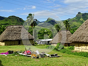 Fiji - traditional houses - bure at the Navala village