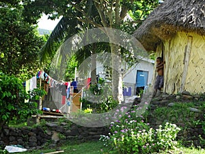 Fiji - traditional houses - bure at the Navala village