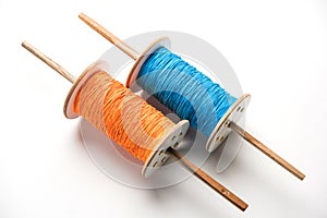 Fikri /Reel/Chakri /Spool with colourful thread or manjha or manja for Kite flying