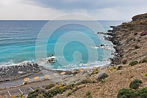 Filaki naturists beach near Chora Sfakion, island of Crete