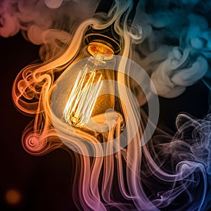 The filament inside is visible, adding an intricate design element