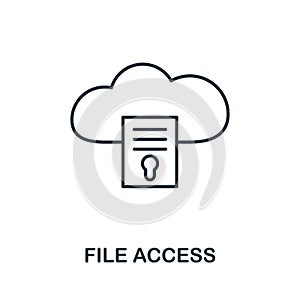File Access icon. Thin outline style design from web hosting icons collection. Creative File Access icon for web design, apps,