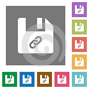 File attachment square flat icons