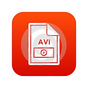 File AVI icon digital red
