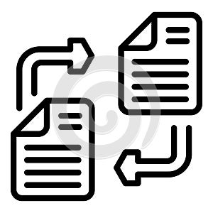 File barter icon outline vector. Finance cash